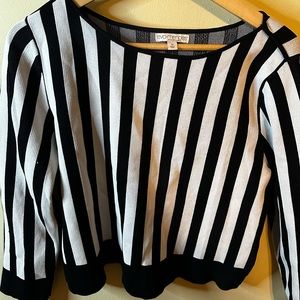 Eva Mendes Long Sleeve Top Size XL , Black/White , New